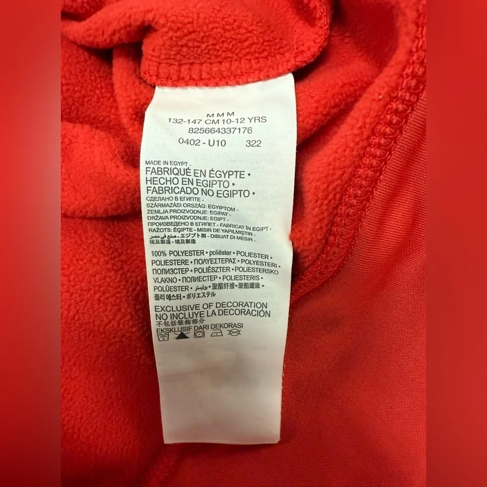 Nike Red Hoodie with graphic Sweat Shirt Medium Dri Fit Front Pocket 0084